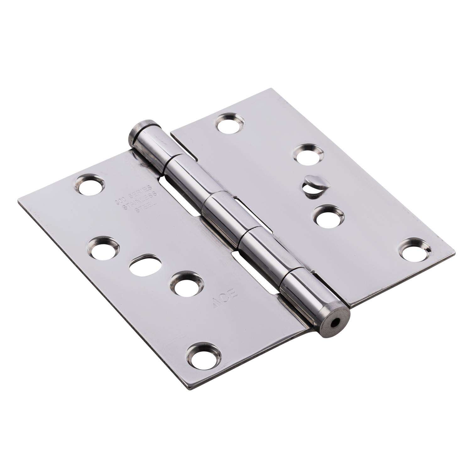 Ace 4 in. L Stainless Steel Residential Door Hinge 1 pk