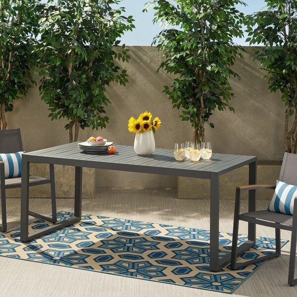 Navan Modern Aluminum Outdoor Dining Table by Christopher Knight Home