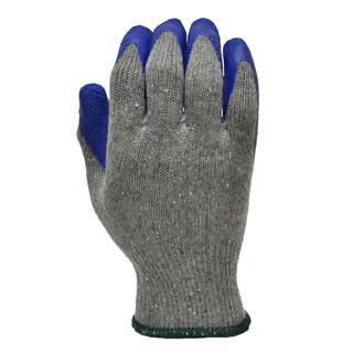 G  F Products Large Blue Latex Palm and Finger Crinkle Pattern Rubber Coated Gloves (120-Case) 1511L-10