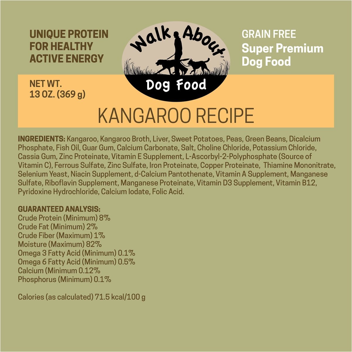 Walk About Grain-Free Wild Kangaroo Recipe Dog Food