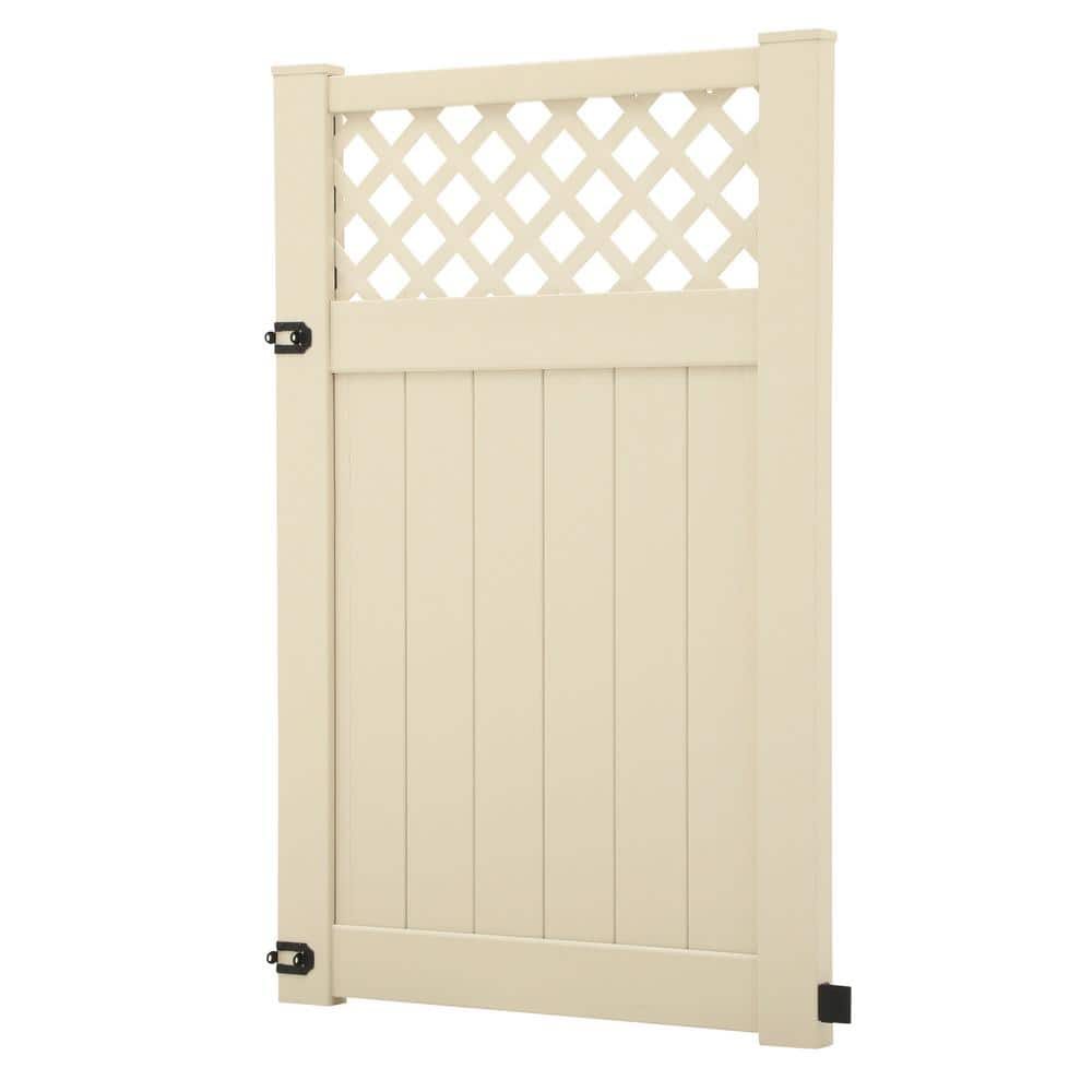 Barrette Outdoor Living Valley 4 ft. W x 6 ft. H Sand Vinyl Un-Assembled Fence Gate 73024928