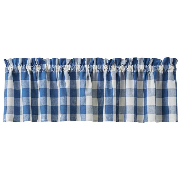 Park Designs Buffalo Check Valance 72 quot l China Blue