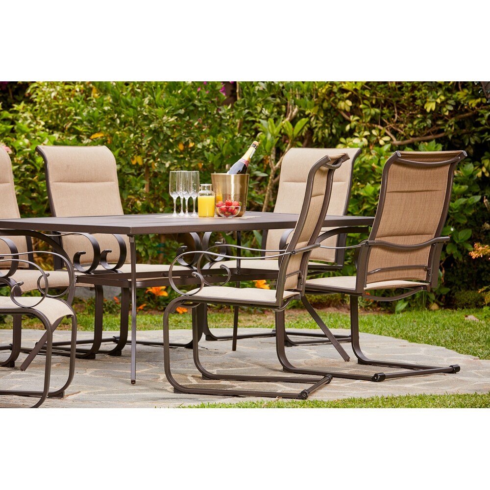 Royal Garden   Patio Dining Set   7 Piece   Mountain View   Tan