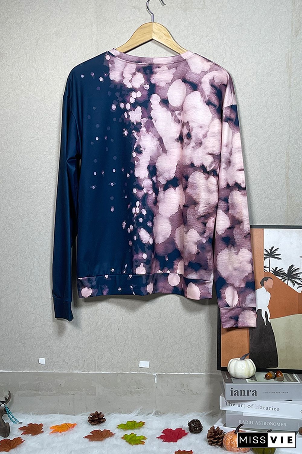 Essential Bleached Tie Dye O-neck Sweatshirt Women Wholesale