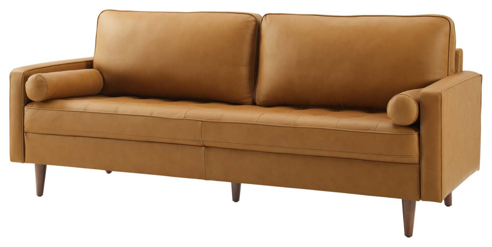 Sofa  Leather  Tan  Modern  Living Lounge Room Hotel Lobby Hospitality   Midcentury   Sofas   by House Bound  Houzz