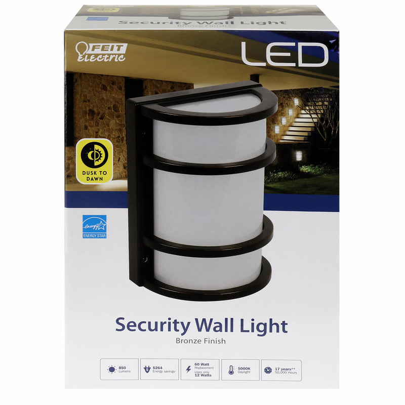 SECURITY LIT LED BRNZ 6