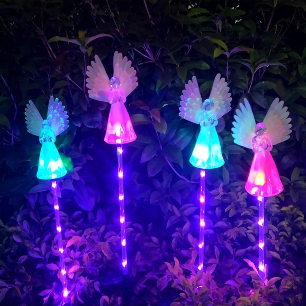 Willstar Christmas Outdoor Garden Light Angel Stake Lights Lawn LED Solar Smart Garden Xmas Party Decor Lamp