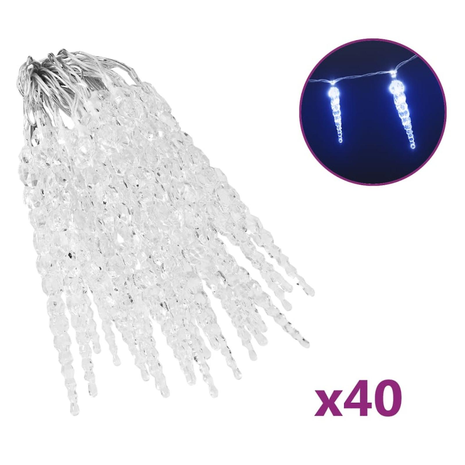 Icicle Fairy Lights 40 Pcs. Blue Acrylic Remote Control No.357253