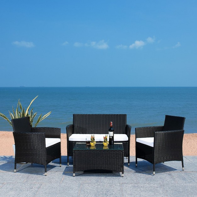 Bandele 4 Piece Patio Outdoor Living Set Safavieh