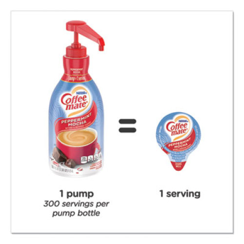 Coffee-mate Liquid Coffee Creamer， Peppermint Mocha， 1500mL Pump Bottle (29600)