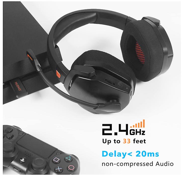 Wireless Gaming Headset with Microphone for PS5， PS4， PC， Mac， 3 in 1 Gamer Headphones with Mic， 2.4GHz Wireless， black