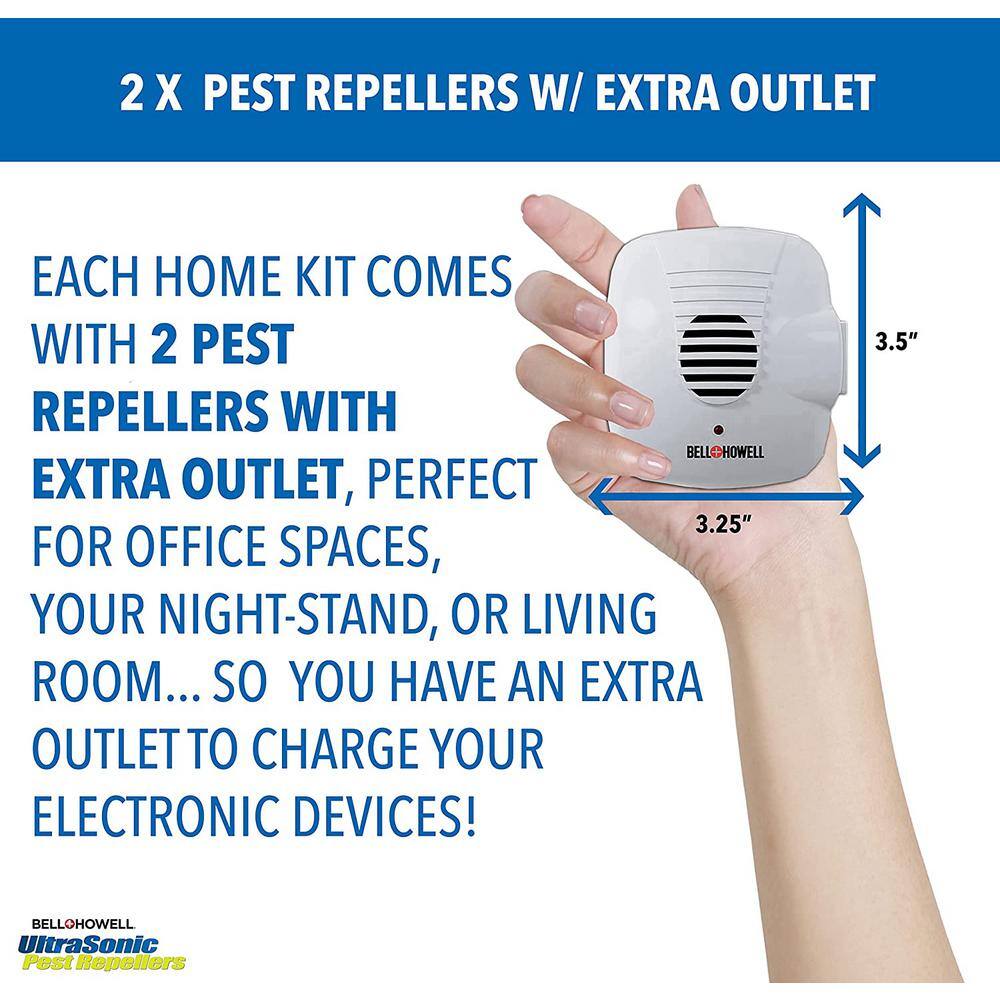 Bell + Howell Multi Ultra-Sonic Pest Repellers Complete Home Kit (6-Pack) 50102