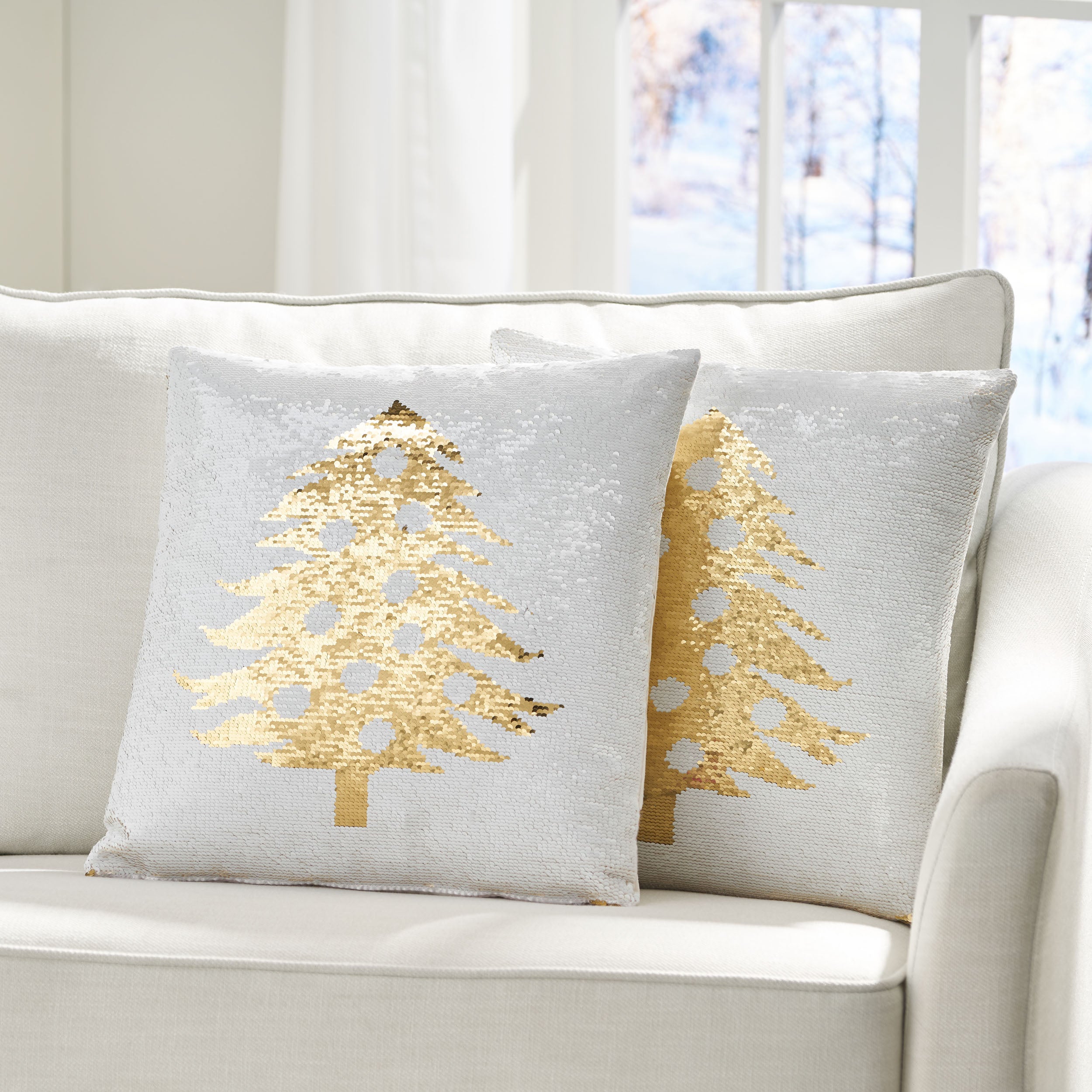 Krosp Glam Sequin Christmas Throw Pillow