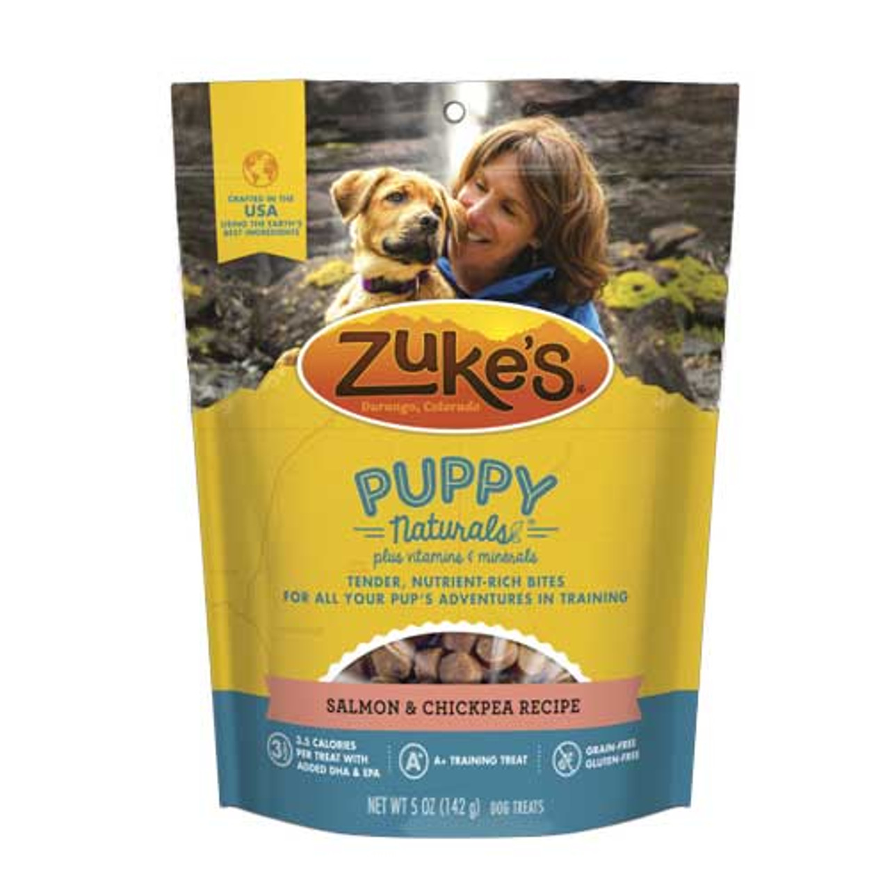 Zuke's Puppy Naturals Salmon and Chickpea Dog Treats， 5 Oz.