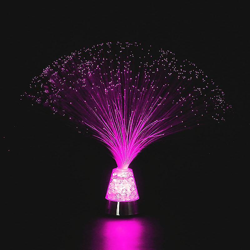 Fiber Optic Lamp Color Changing Crystal Base With Remote - Usb/battery Powered Fiber Optic Centerpiece Sensory Light