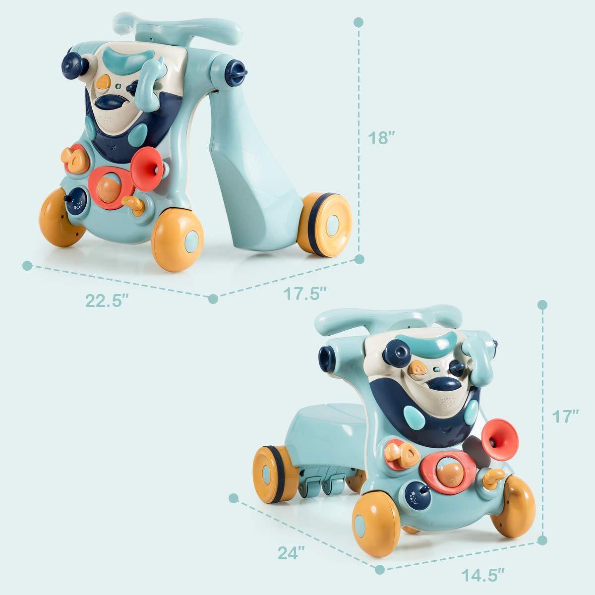 Sit to Stand Walker, 3 in 1 Baby Walker, Ride on Toy Car