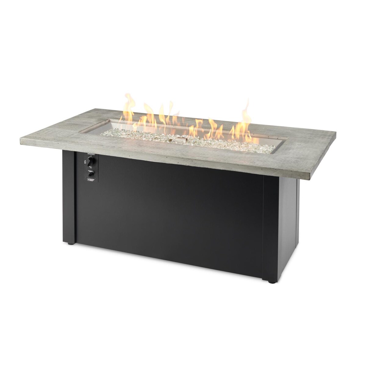 The Outdoor GreatRoom Company Cedar Ridge 61-Inch Rectangular Propane Gas Fire Table w/ 42-Inch Crystal Fire Plus Burner