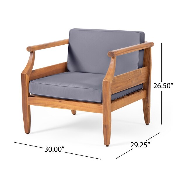 Aston Outdoor Midcentury Modern Acacia Wood Club Chair (Set of 4) by Christopher Knight Home