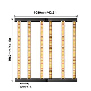 WYZM 45 in. 1500-Watt 640-Watt HPS Equivalence Gray Full Spectrum Indoor LED Grow Light Fixture 3000K Warm White YX-8