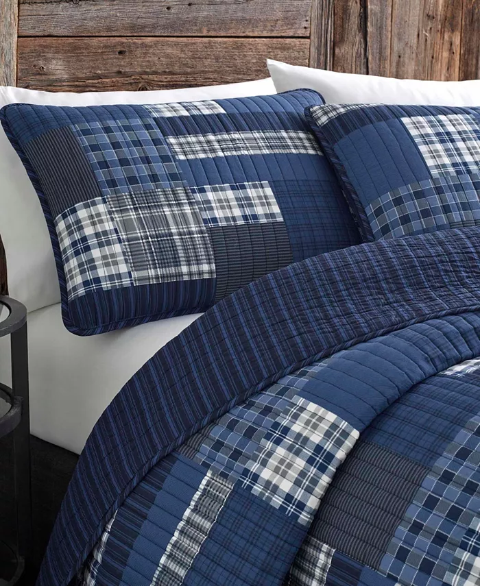 Eddie Bauer Eastmont Navy Reversible 2-Piece Twin Quilt Set