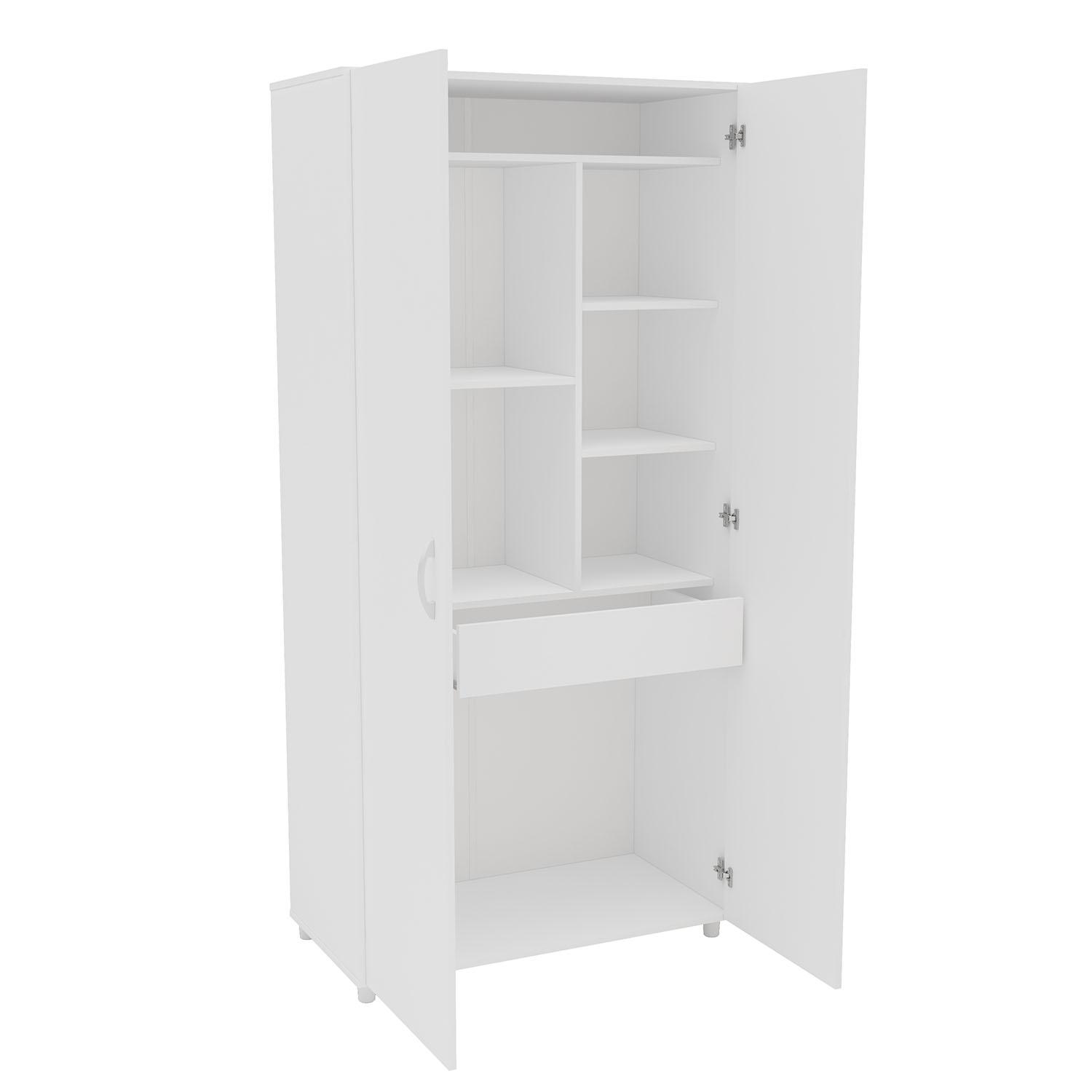 Polifurniture Morganton 2 Door Storage Cabinet， White Finish