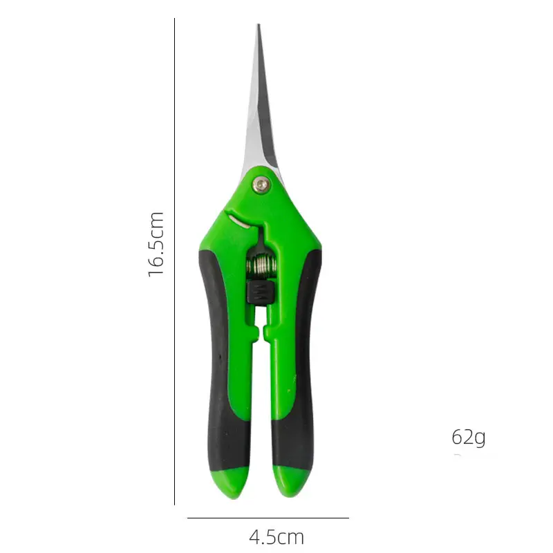 6.5 Inch Gardening Scissors Hand Pruner with Straight Stainless Steel Blades Orange Pruning Shear