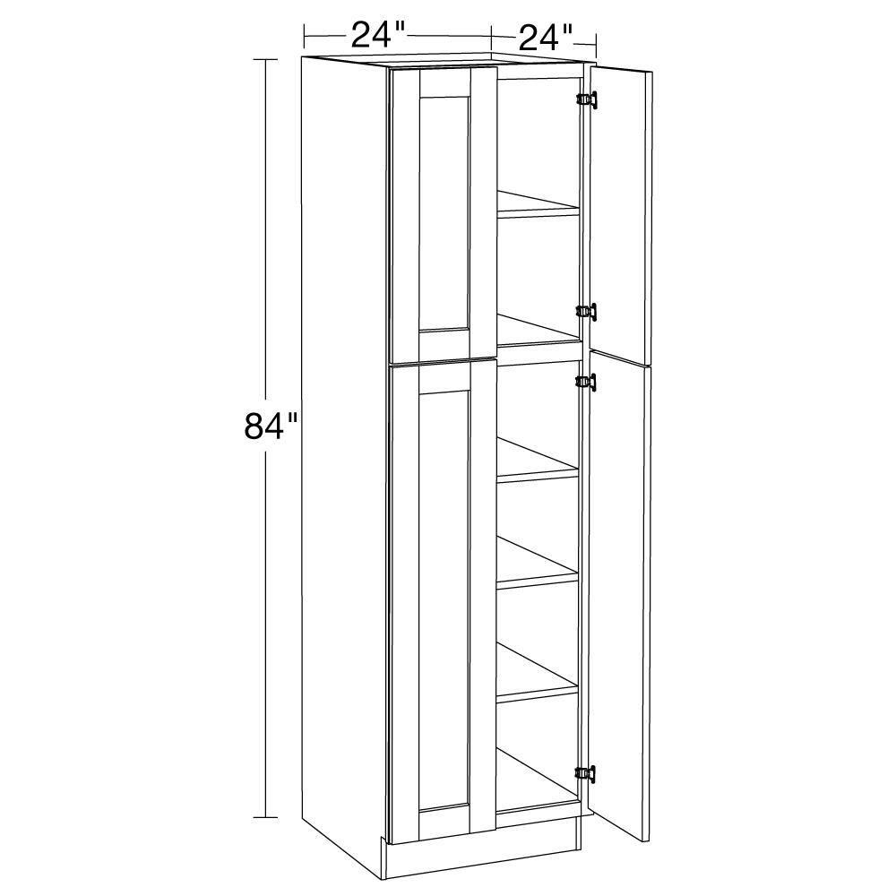 Contractor Express Cabinets Arlington Vessel Blue Plywood Shaker Stock Assembled Utility Kitchen Cabinet Pantry Soft Close 24 in. x 84 in. x 24 in. U242484-XVB