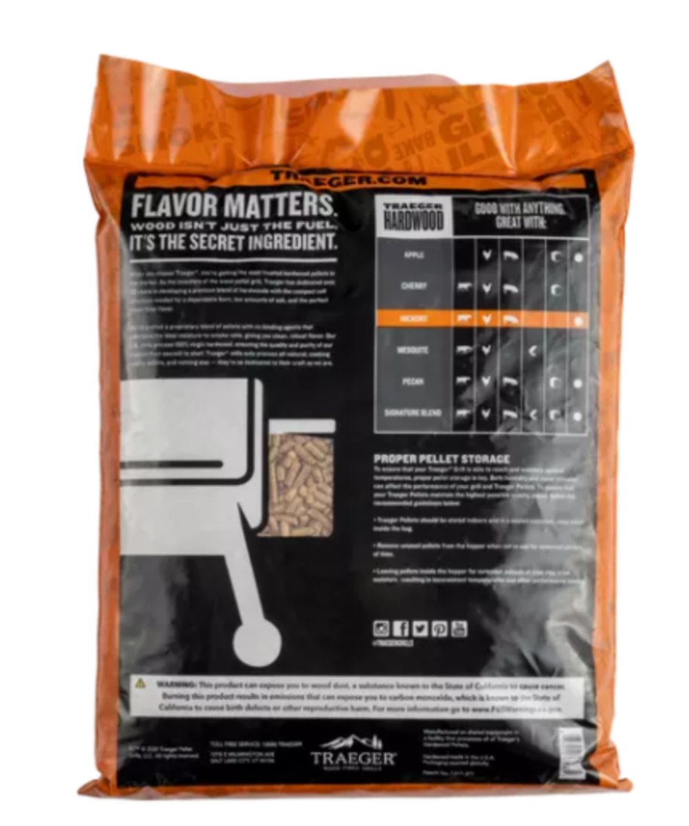 Traeger Hickory BBQ Wood Pellets 20lb Bag