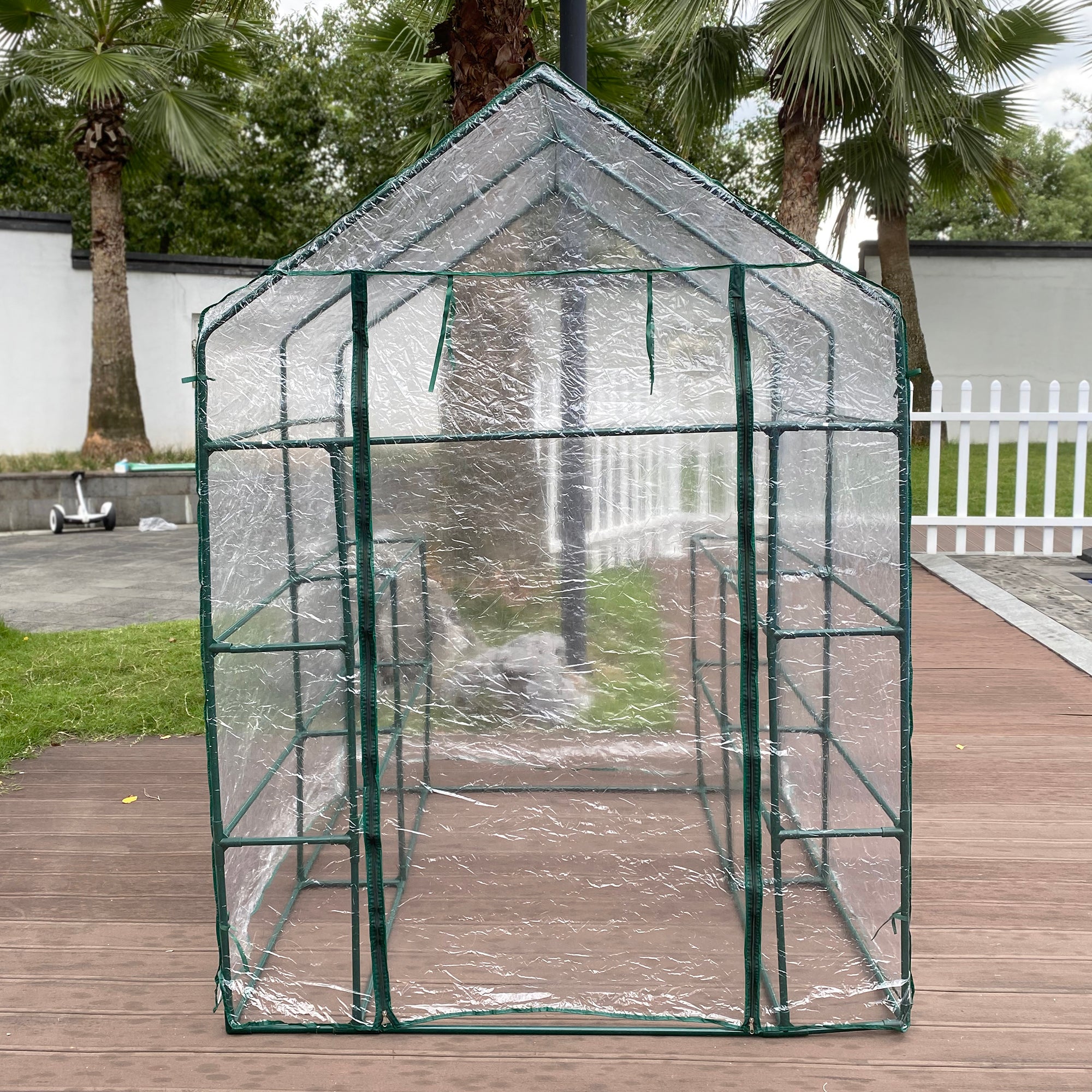 Unique Choice 56 x 56 inches Walk-in Greenhouse With Shelves, Transparent Cover