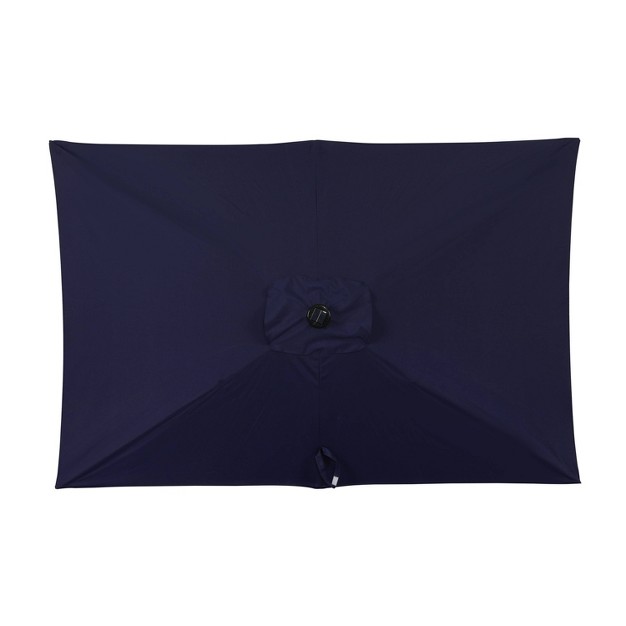 Island Umbrella 10 x27 X 6 5 x27 Rectangular Nassau Market Patio Umbrella With Led Bulb Lights Navy