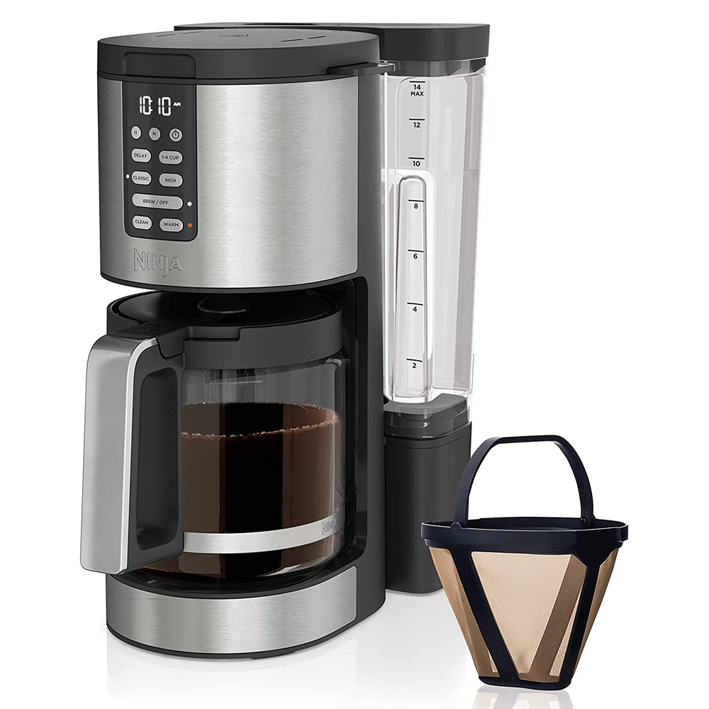 Ninja DCM201 14 Cup Programmable Coffee Maker XL Pro with Permanent Filter (Renewed) Bundle with 2 YR CPS Enhanced Protection Pack