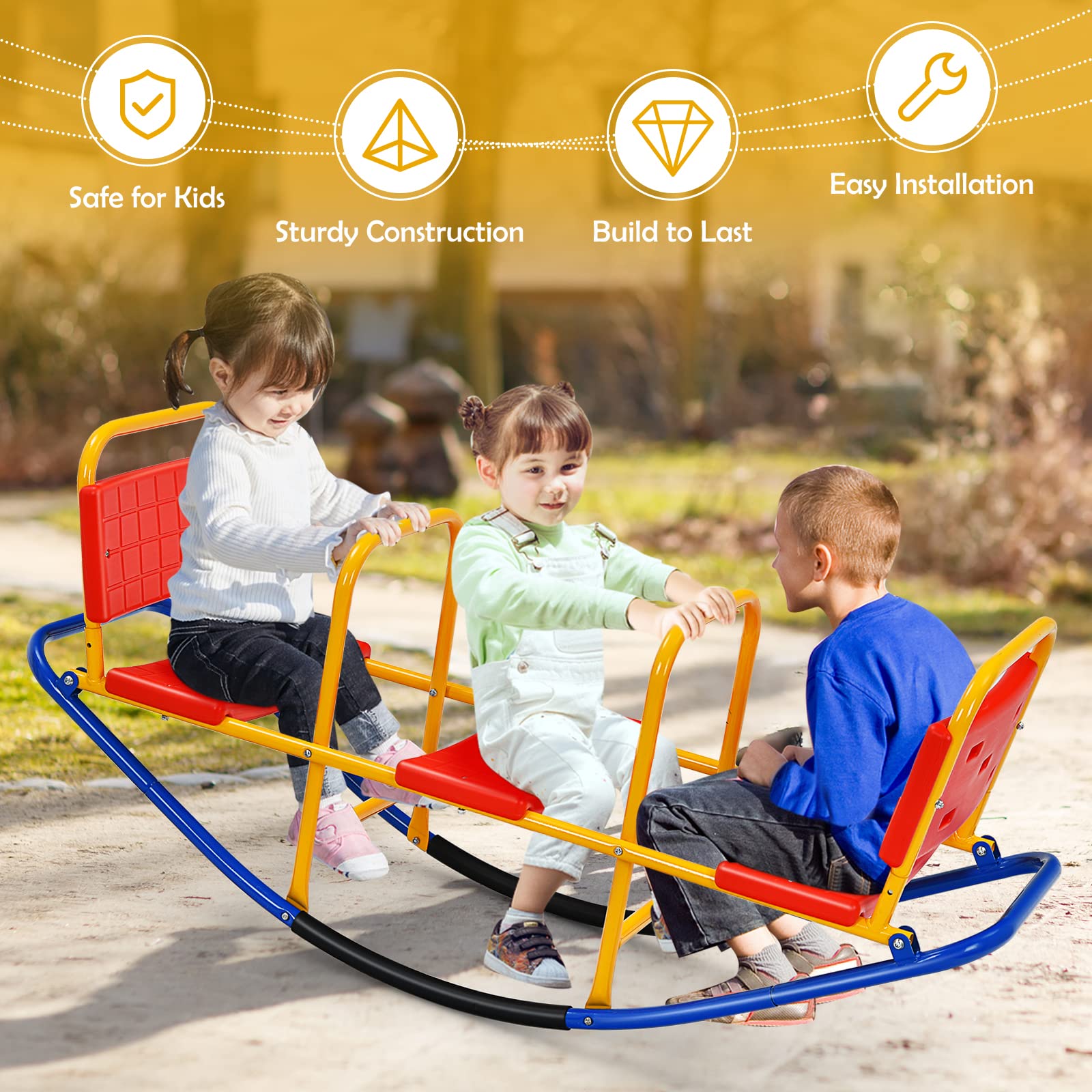 Kids Seesaw Swivel Teeter Totter Playground Equipment