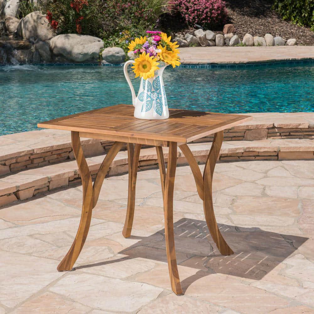 Noble House Camdyn Teak Square Wood Outdoor Dining Table