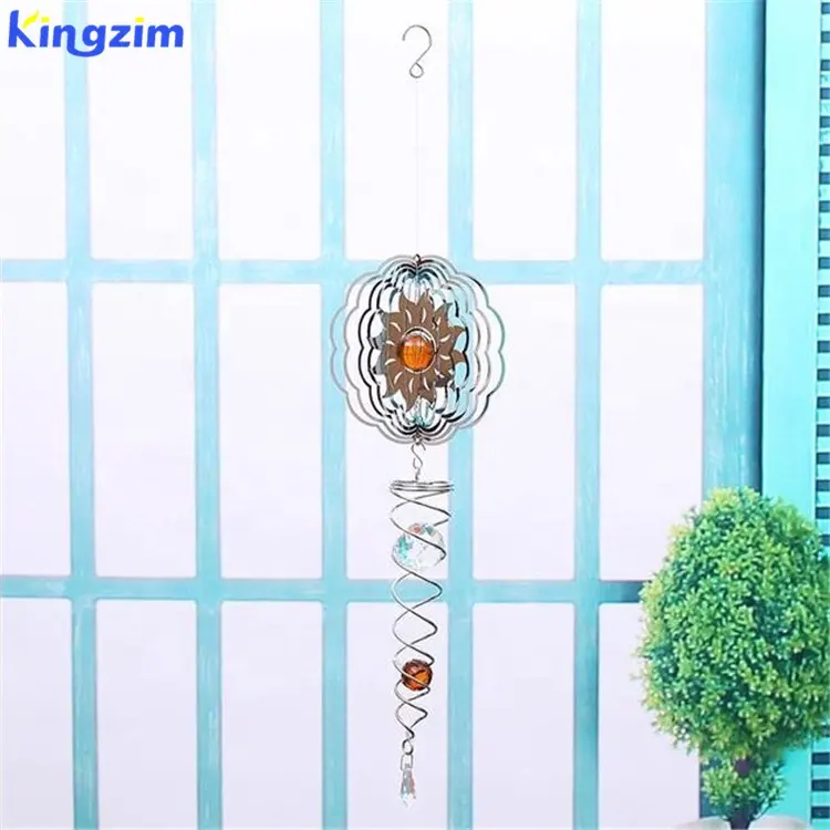 Custom High Quality Stainless Steel Animal Hanging Metal Wind Spinner For Garden Decoration