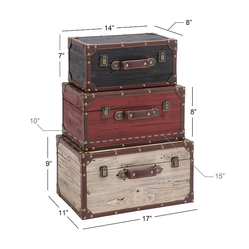 Stella and Eve Farmhouse Storage Trunk 3-piece Set