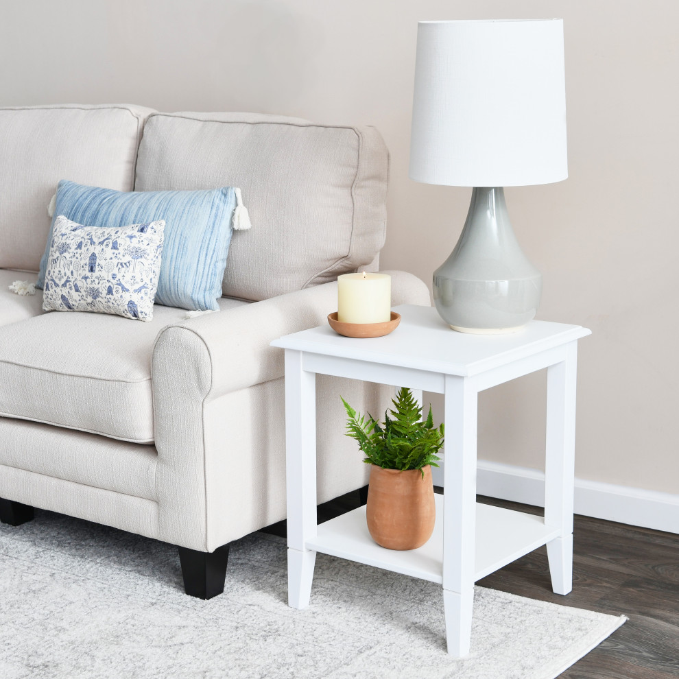 Pleasantville Wood 2 Tier End Table   Transitional   Side Tables And End Tables   by Creative Co op  Houzz