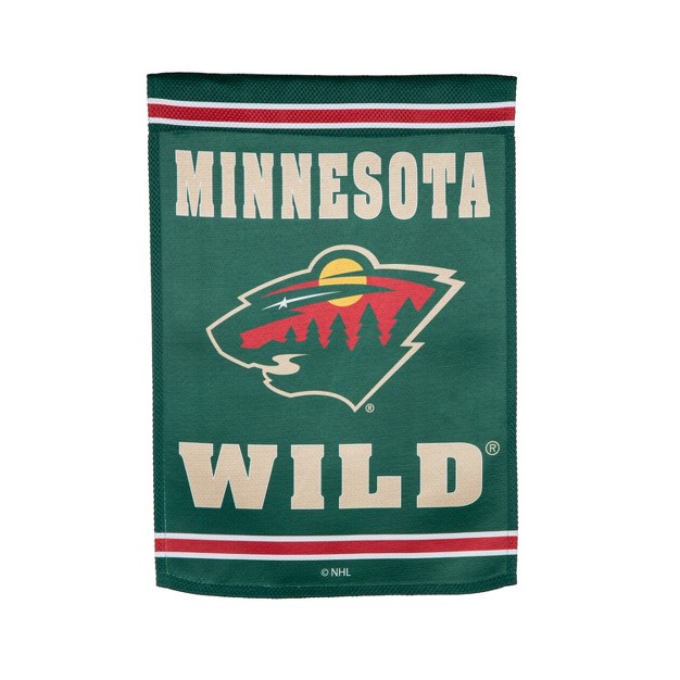 Embossed Suede Flag Gdn Size Minnesota Wild