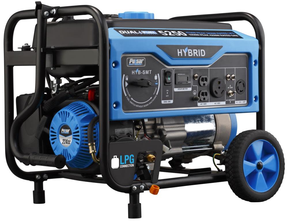 5250 Watt Dual Fuel Portable Generator ;