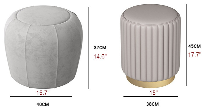 Nordic Makeup Stool Made of Leather   Contemporary   Footstools And Ottomans   by Miron Demid LLC  Houzz