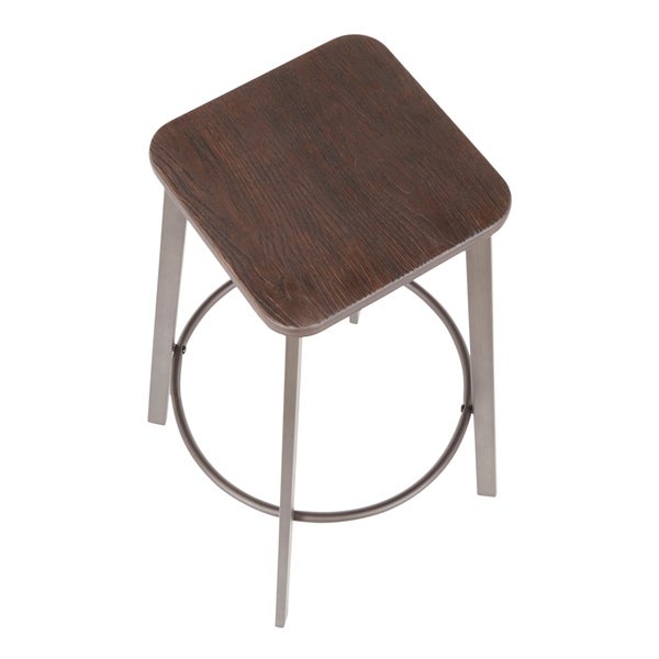 Carbon Loft Barton Backless Square Industrial Bar Stools (Set of 2)