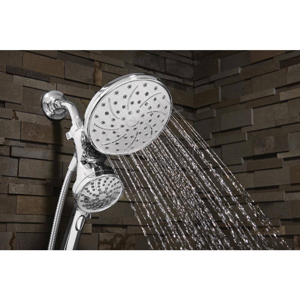 MOEN Attract with Magnetix 6-spray 6.75 in. Dual Shower Head and Adjustable Handheld in Chrome (Mounting Hardware Included) 26008-CBFLSA