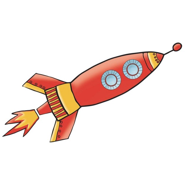 X 19 4 quot Rocket Peel And Stick Giant Wall Decal Roommates