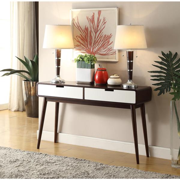 Acme Furniture Christa Cherry and White Occasional Tables