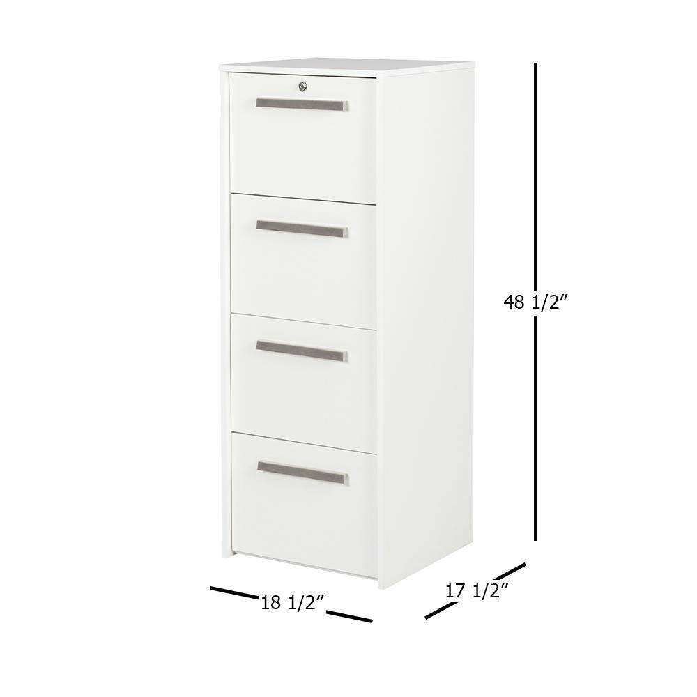 SAINT BIRCH 4-Drawer Miami 18.5 in. White Decorative Lateral File Cabinet SBAK4700LFWW