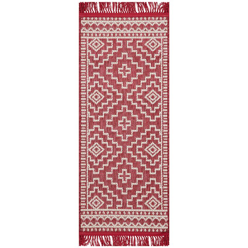 Sonoma Goods For Life® Indoor/Outdoor Red Geo Diamond Rug