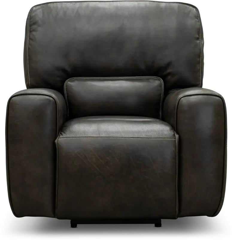 Madrid Charcoal Gray Leather-Match Power Recliner