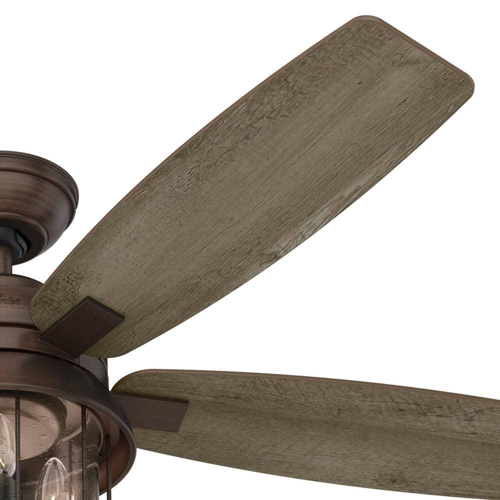 Hunter Coral Bay 52 in IndoorOutdoor Weathered Copper Ceiling Fan with Remote and Light Kit