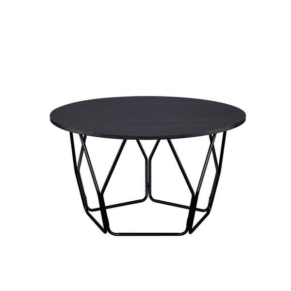 Coffee Table End Table Living Room Table in Espresso and Black