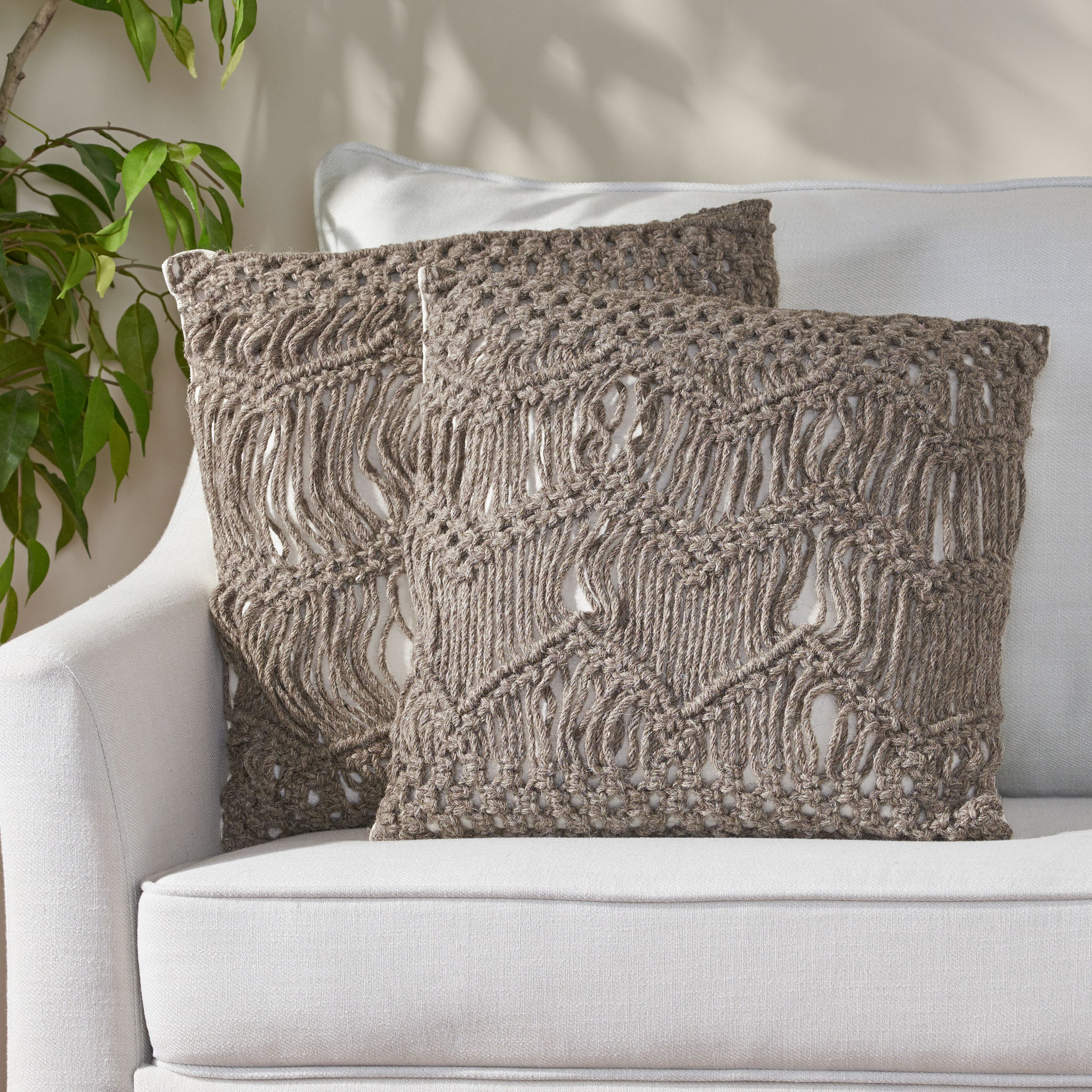 Isaiah Macrame Boho Throw Pillow