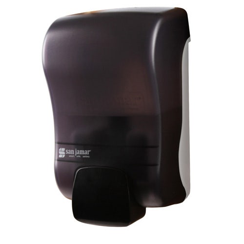 San Jamar S900TBK Rely Manual Soap and Sanitizer Dispenser， 900 ml， Black Pearl